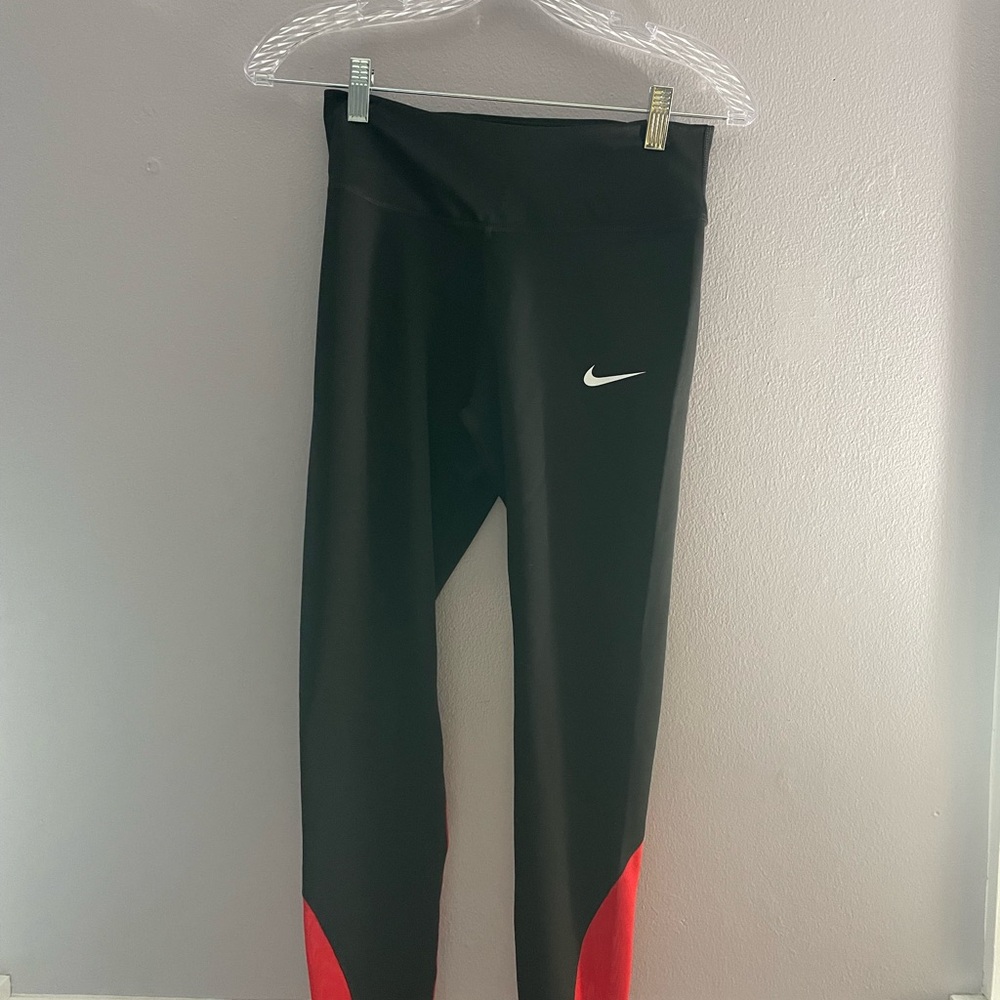 Nike Black and Red Performance Leggings